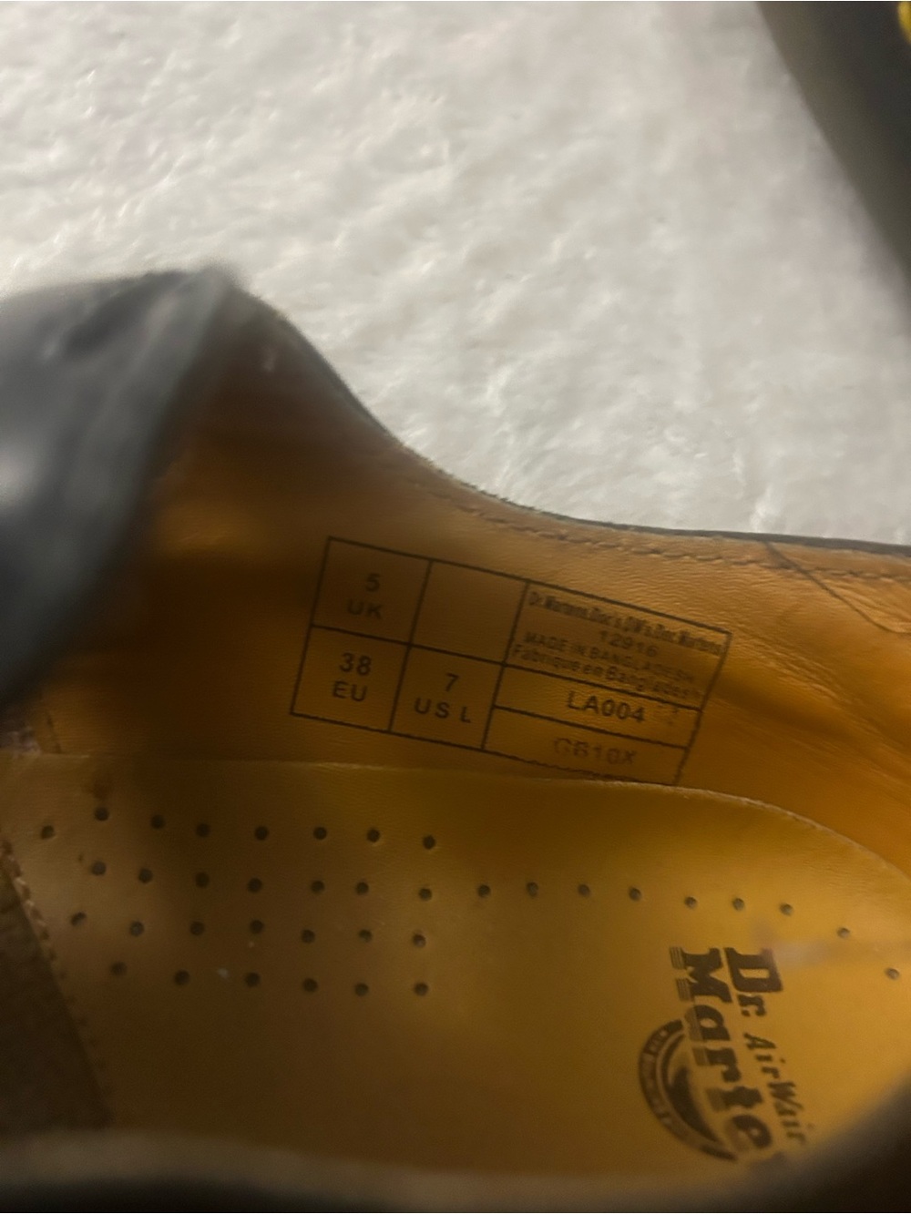 Dr. Martens Black Mary Jane Flats with Yellow Stitching - Picture 2 of 2